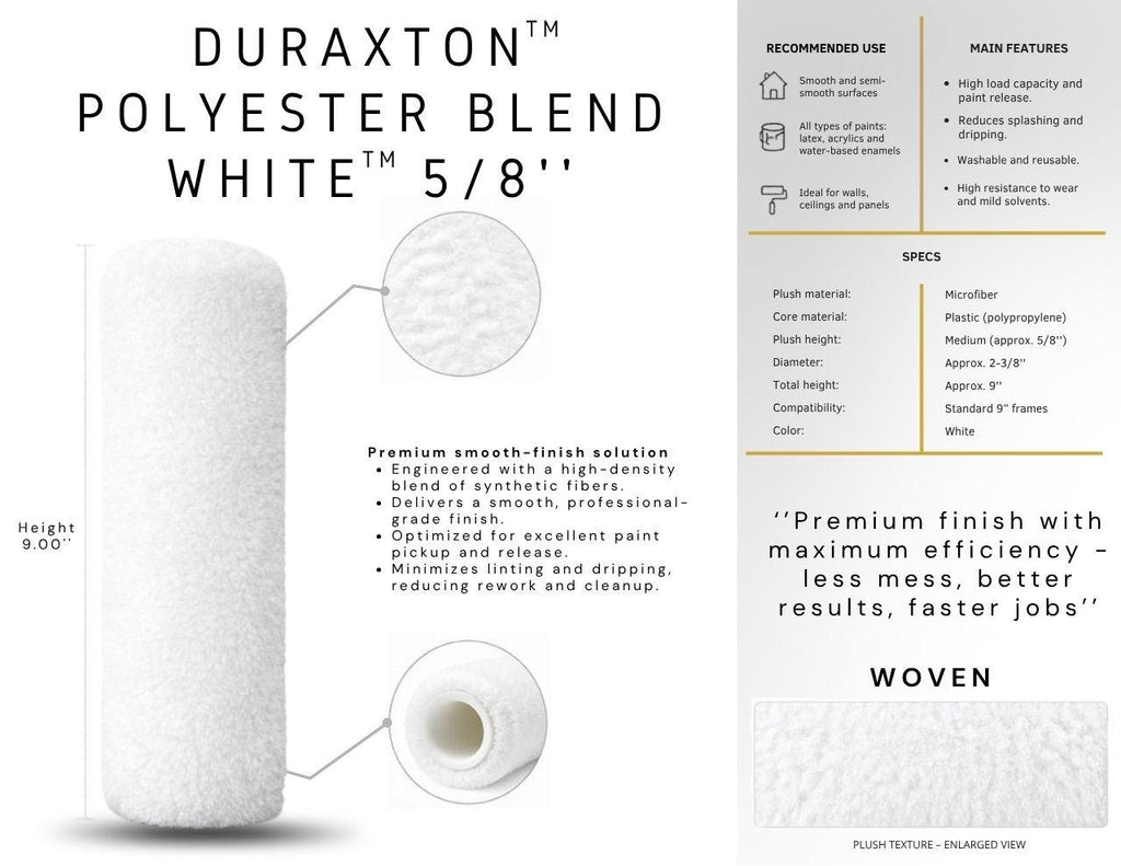 Duraxton Polyester Blend - White 5/8'' (Count of 3)