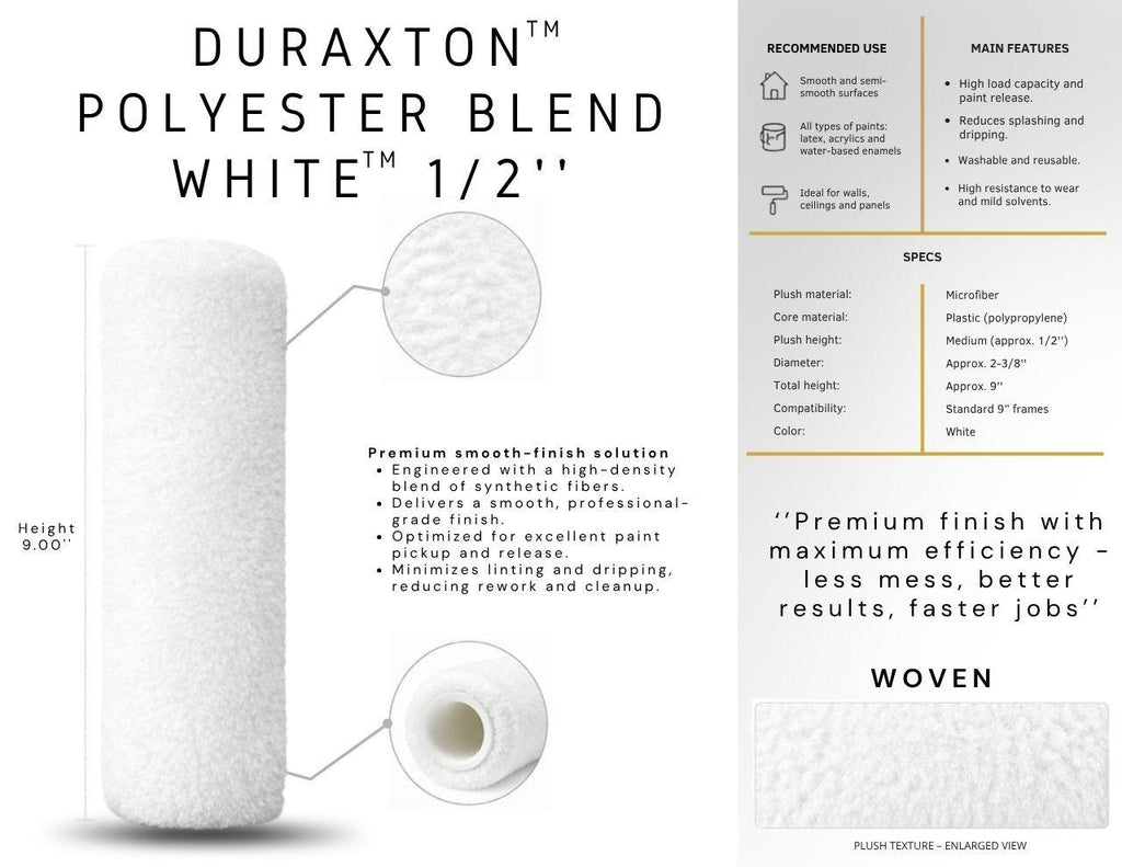 Duraxton Polyester Blend - White 1/2"