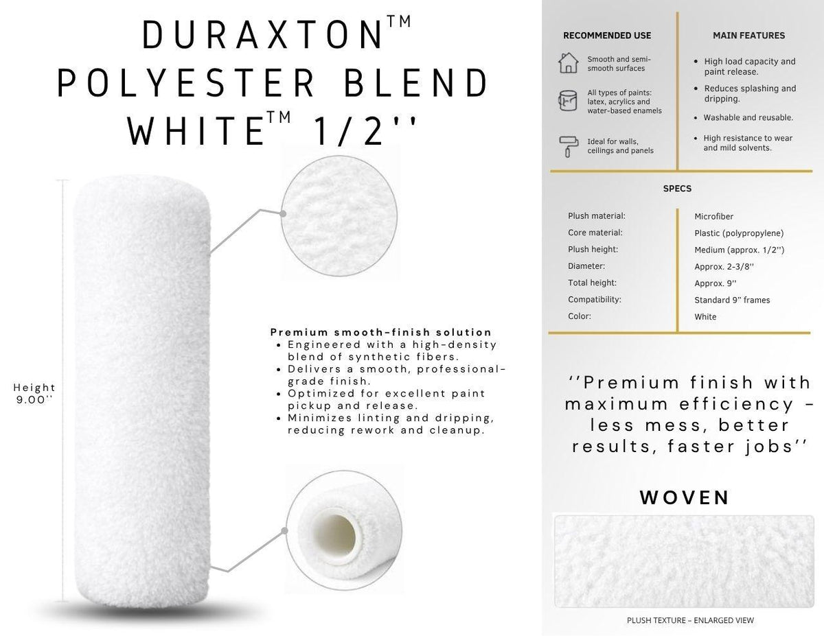 Duraxton Polyester Blend - White 1/2"