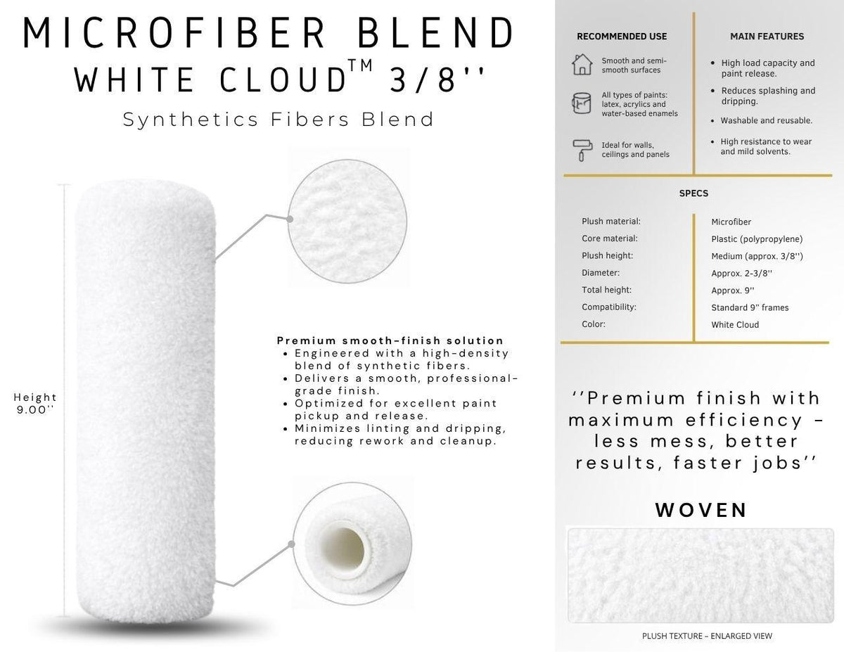 Microfiber Blend - White Cloud 3/8''