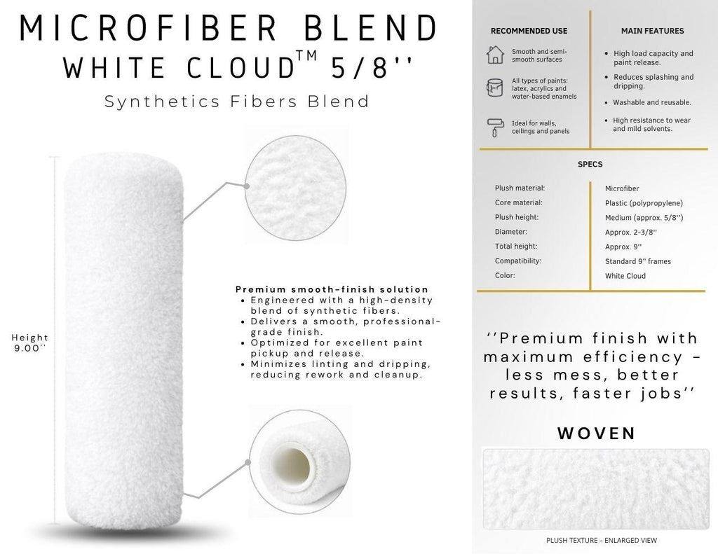Microfiber Blend - White Cloud 5/8''